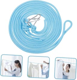 Waslijn Set - Kledinglijn Touw - Kleding Drogen - Antislip Ontwerp - 2 x 5 meter - Blauw — thumbnail 4