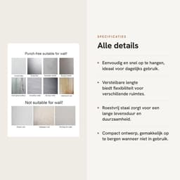Dailygoods- Waslijn uittrekbaar tot 4,2 m - Roestvrij Staal - Geschikt voor Binnen/Buiten - Maximaal 20 kg - Verstelbaar - Eenvoudig op te bergen - Droogrek — thumbnail 2