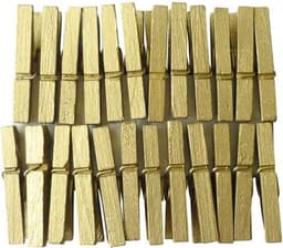 Mini Knijpers - Houten Clips - Decoreren en Markeren - Gouden Afwerking - 3 cm - Goud — thumbnail 2