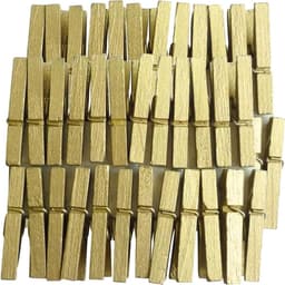 Mini Knijpers - Houten Clips - Decoreren en Markeren - Gouden Afwerking - 3 cm - Goud — thumbnail 1