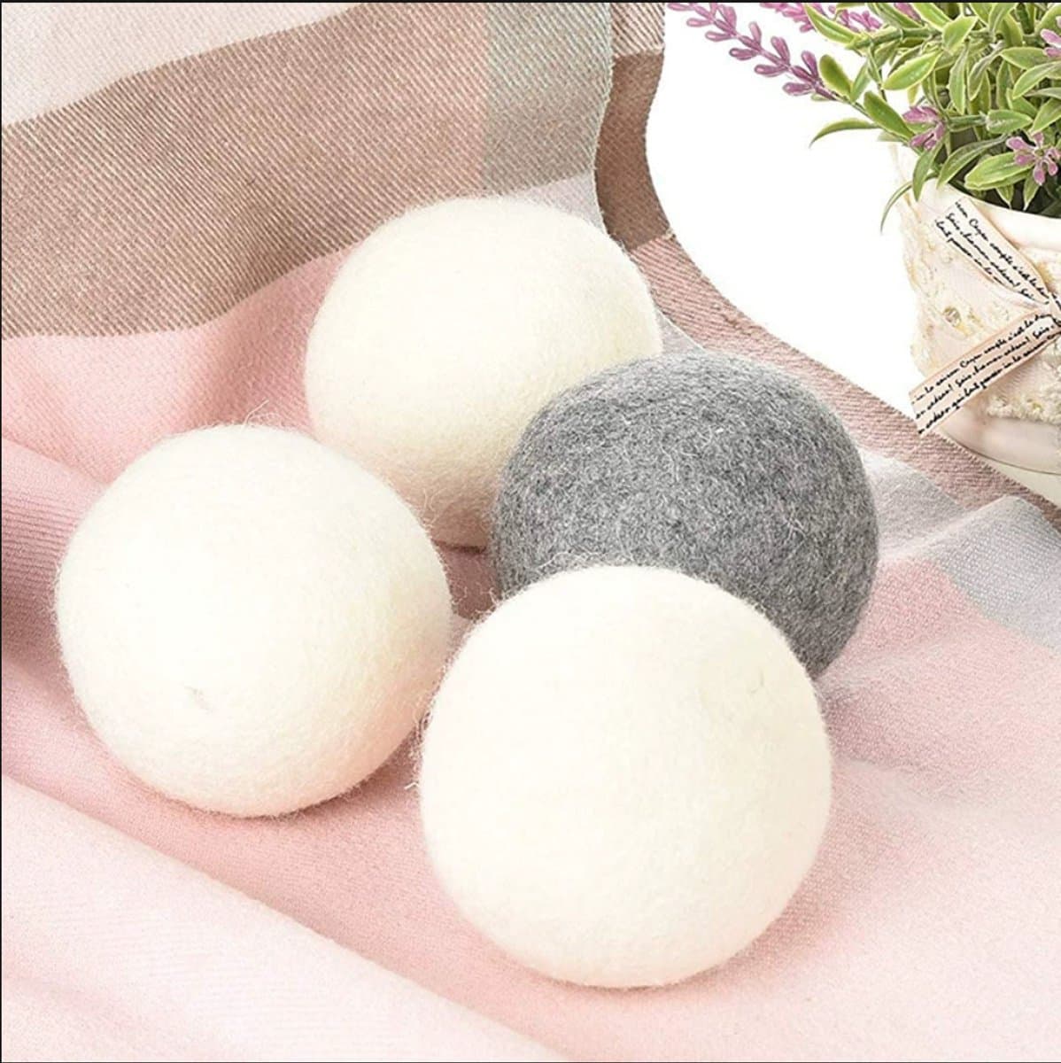 Wol Droogballen 6 Stuks, Droogballen voor Donsjassen, Verminderen Kreukels, Wasballen Anti-statisch, Natuurlijke Schapenwolballen, Alternatief voor Wasverzachter voor Wasmachine en Droger — afbeelding 1