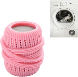 Herbruikbare wasmiddelcapsules, dispensers voor wasverzachter, schoonmaaksponzen voor de was, huishoudelijke alternatieven (roze). — thumbnail 1