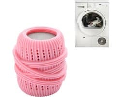 Herbruikbare wasmiddelcapsules, dispensers voor wasverzachter, schoonmaaksponzen voor de was, huishoudelijke alternatieven (roze). — afbeelding 1