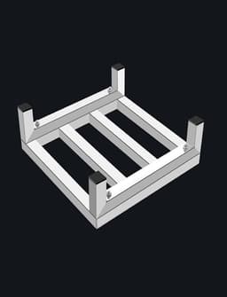 Apparaat Verhoger - Meubelvoet Stand - Apparaten Verplaatsen - Roestvrij Staal - 25x25x10cm - Zilver — thumbnail 3