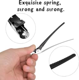 Haarspeld Krokodil - Eendenbek Clips - Haar Stylen - Antislip Tandstructuur - 12 Stuks 10 cm - Zwart — thumbnail 5
