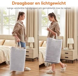 Opvouwbare wasmand 80 liter, set van 2, ruim en stevig met handige draaghandvatten — thumbnail 2