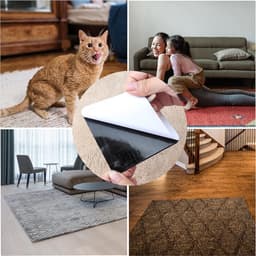 Set van 10 antislipstickers voor tapijt, antislipmatten voor hardhouten vloeren, speciale antisliptape voor vloerkleden, antisliptape die voorkomt dat tapijt omkrult, zodat uw tapijt stevig op de vloer blijft liggen — thumbnail 2