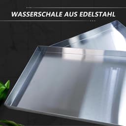 Condensaat Opvangbak - Waterbak Airco - Voorkomt Waterlekkage - Roestvrij Staal Constructie - 5 cm Hoogte - Zilver — thumbnail 2