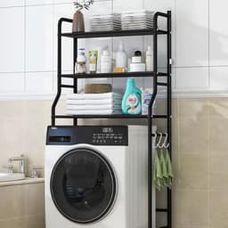 Laundry Room Organization,laundry Room Storage Rack,space Saving Bathroom Storage,metal Storage Shelves,over Washing Machine Storage,3tier Shelf,Suitable For Kitchen, Balcony, Laundry Room(Black) — thumbnail 3