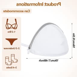 Set van 4 Wasnetten voor Bh's - Polyester Waszakken met Rits voor Bescherming van Gevoelige Kleding — thumbnail 5