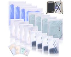 By shayne - Reistassen voor Kleding - Opbergzakken - Ruimtebesparend - 16-delige set - Ideaal voor Reizen - Inclusief Waszak