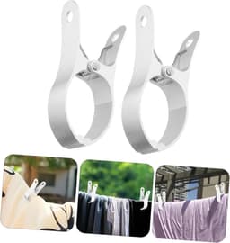 Grote Kledingknijpers - Metalen Clips - Kleding Drogen - Sterke Winddichte Grip - 10.50 X 5.50 CM - Zilver — thumbnail 5