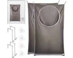 Vouwbare Hangende Waszakken - 2 Stuks met RVS Deurhaak en Zuignap voor Thuis en Reizen, Ideaal voor Kleding en Wasgoed