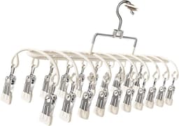 Wasknijpers - Draagbaar en voor op reis - Inclusief 20 roestvrijstalen wasknijpers - Roestvrijstalen waslijn voor het drogen van sokken en ondergoed - Winddicht - Afmetingen 36.5 x 22.5 cm — thumbnail 1