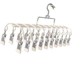 Wasknijpers - Draagbaar en voor op reis - Inclusief 20 roestvrijstalen wasknijpers - Roestvrijstalen waslijn voor het drogen van sokken en ondergoed - Winddicht - Afmetingen 36.5 x 22.5 cm