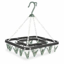 HEM Washanger Groen met 18 Knijpers – Opvouwbaar Droogrek – Ondergoedhanger – Sokhanger – Camping Wasrek – 24x31 cm – Inclusief HEM Microvezeldoekje — thumbnail 1