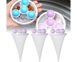 Filterzak voor wasmachine - Waszak voor pluisjes - Ontharingsapparaat - Wasmachine-reinigingsgaaszak - Haaropvangfilter - Wasmachine filterzakken - Haarverwijderaar voor honden- en kattenharen - Herbruikbaar - 3 stuks