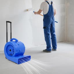 Bouwplaatsventilator - Vloerdroger - Snel drogen - 3 snelheden - 750 W - Blauw — thumbnail 2