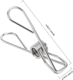 200 Stuks RVS Wasknijpers 5.8 x 1.2 cm - Duurzame, Roestvrije en Sterke Kledingknijpers voor de Waslijn — thumbnail 5