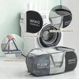 Opvouwbare wasmand met handvat en onderverdeling voor badkamer en slaapkamer, 80 x 36 x 36 cm, ideaal voor wasruimte en opslag — thumbnail 5