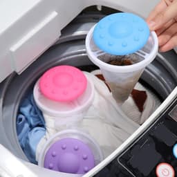 Kegelvormige washaar vanger 3 stuks in 3 kleuren - Effectieve verwijderaar voor katten- en hondenhaar, papierresten en pluizen — thumbnail 2