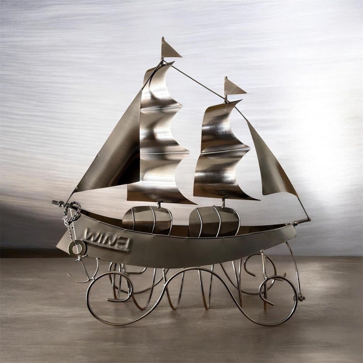 Schip, Wijnfleshouder, Metalen Fleshouder, Decoratieve Schip Fleshouder — afbeelding 1