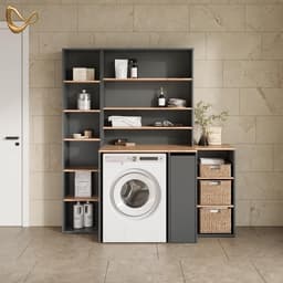 Wasmachine Ombouw - Opbouwmeubel - Kast Wasdroger - Meubel - kwaliteit — thumbnail 5