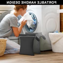 2-delige Waszak voor Reizen 40x30cm, Herbruikbare Waterdichte Tas met Rits voor Zwemkleding, Strandhanddoeken, Luiers en Vuil Wasgoed — thumbnail 3