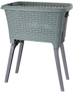 Bathroom Solutions wasmand op poten - 2x - groen - 35 ltr - 60 x 40 x 28 cm - Wasgoedmanden — thumbnail 3