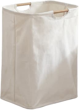 Wasmand - opvouwbare wasmand - draagbare waterdichte opbergmand - geschikt voor het opbergen van vuile kleding, handdoeken en speelgoed (30*40cm - gebroken wit) — thumbnail 1