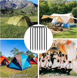 6 Stuks Grondankers van 30 cm - U-Haak Tentpinnen voor Trampolines, Tuinhekken en Camping Tenten — thumbnail 5