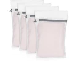4 Stuks Netwaszakken voor Wasmachine, 30 x 20 cm, Fijne Was met Ritssluiting, Ideaal voor Ondergoed en Lingerie, Wasnetten voor Sokken en Delicate Kleding