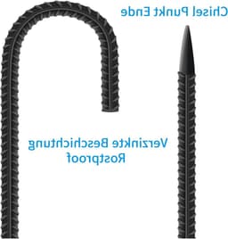 8 Stuks Grondpalen en Grondankers van 30 cm - J-Haak Tentpinnen voor Beveiliging van Tenten, Tuinpalen en Trampolines — thumbnail 3