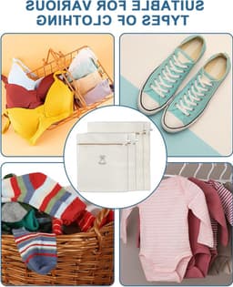 Waszakken voor de Wasmachine - 4 Stuks, Verstevigd Wasnet met Rits, Duurzaam en Herbruikbaar voor Ondergoed, Sokken en Delicate Kleding — thumbnail 3