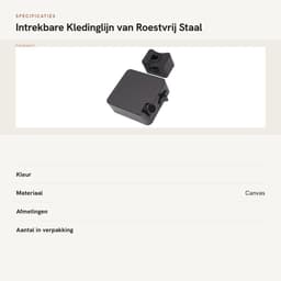 Dailygoods- Kledinglijn Intrekbaar - Roestvrij Staal - 6m Lengte - 25kg Belasting - Eenvoudige Installatie - Geschikt voor Binnen/Buiten - Waslijn — thumbnail 2