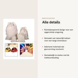 Dailygoods- Waszak Groot - Opbergtas - Waszakken voor Wasgoed - Multifunctioneel - Ademend - Katoen - 22 x 28 cm - Opbergzak — thumbnail 4
