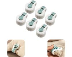 6 stuks anti slip clips - dekbedovertrek anti slip clips - matrasklemmen - anti slip bevestigers - kettingclips - verstelbaar - herbruikbaar - opbergaccessoires - geschikt voor matrassen, dekbedovertrekken, lakens (groen, 5,2*3,6 cm)
