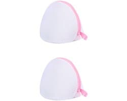 Dailygoods- Wasnet Set van 2 - Herbruikbaar - Geschikt voor Beha/Ondergoed - Verborgen Ritssluiting - Hoogwaardige Polyestervezels - Duurzaam - Waszak