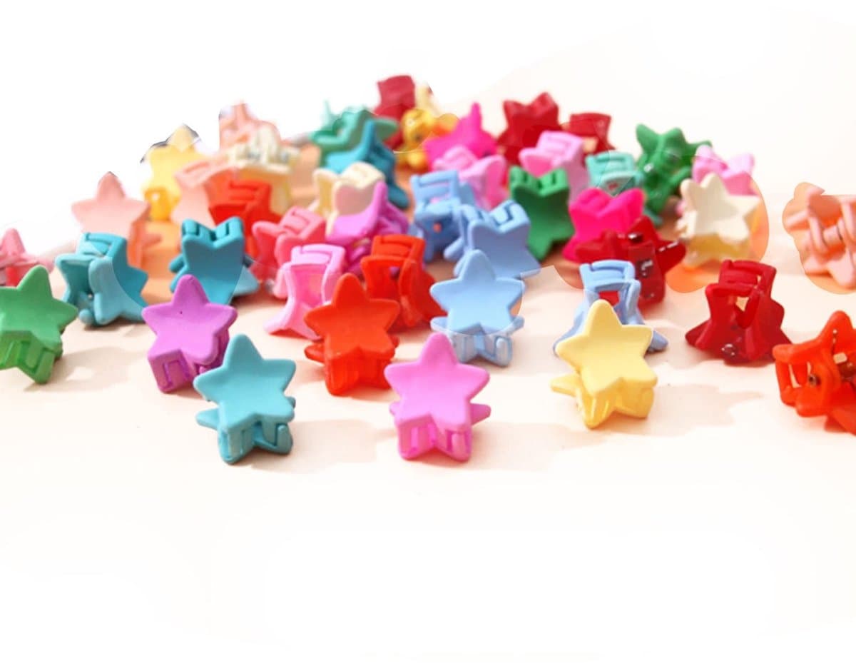 Dailygoods- Haarclips 50 Stuks - Mini Haarclips - Kleurrijke Haar Klemmen - Stervormige Haarclips - Leuke Haarclips - Geschikt voor Dames en Meisjes - Haarklemmen — afbeelding 1