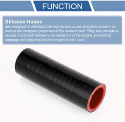Dailygoods- Koelslang Siliconen 32 mm Binnendiameter - 127 mm Lengte - Meerlaags - Zwart/Rood - Hoge Temperatuur - Schokbestendig - Siliconenslang — thumbnail 5
