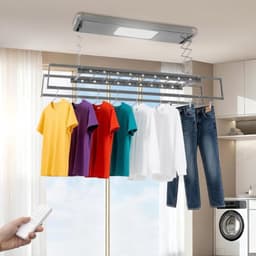 Thuys - Elektrisch droogrek - Wasrek - Verwarmd - Aluminium - Uittrekbaar en afstandsbediening — thumbnail 2