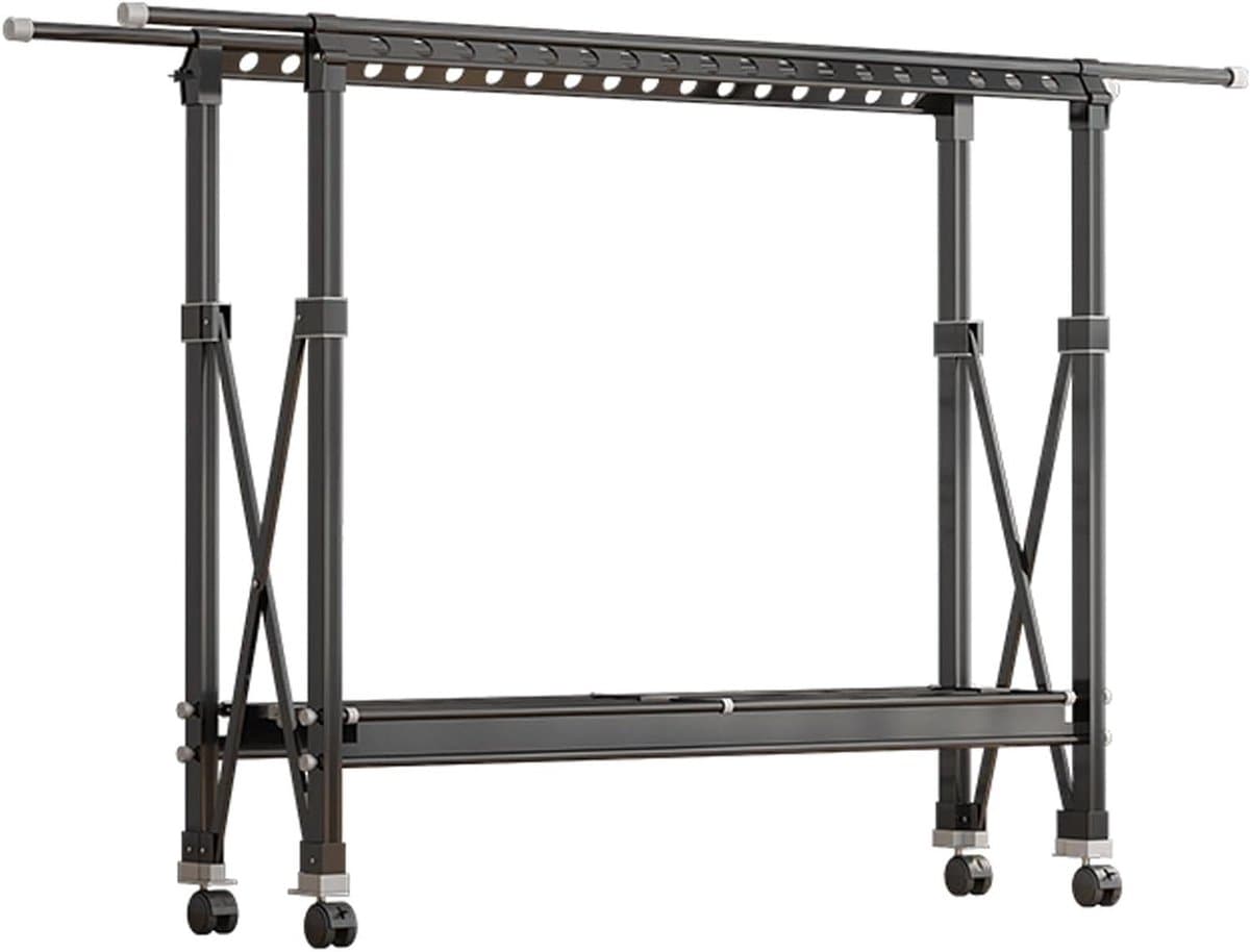 Opvouwbare droogmolen - Verplaatsbare droger - Kleding drogen - Extra hoge droogruimte - 150-250 cm - Zwart — afbeelding 1