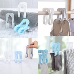 Grote Wasknijpers - Handdoek Clips - Kleding Droge - Windbestendig Ontwerp - 3 Stuks - Grijs Blauw Wit — thumbnail 4