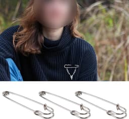 Grote Veiligheidsspelden - Extra grote clips - Ambachten en naaien - Versterkte constructie - 75 mm - Zilver — thumbnail 3