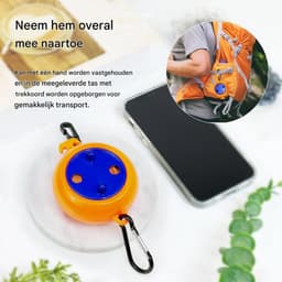GELLDG Uittrekbare Wäscheleine - 10m Lengte, 70kg Draagvermogen, Roterend Opbergsysteem Zonder Verwarring - Geschikt voor Badkamer, Wasruimte, Tuin en Reizen - Nylon Touw met Kunststof Behuizing - Inclusief 20 Wasknijpers en 10 Bevestigingshaken — thumbnail 3