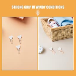 Mini Houten Wasknijpers - Kleine Clips - Foto Decoratie - Hartvorm Dopjes - 150 Stuks - Wit — thumbnail 4