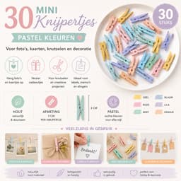 Mini Knijpers Pastel - 30 Houten Mini Knijpertjes — thumbnail 3