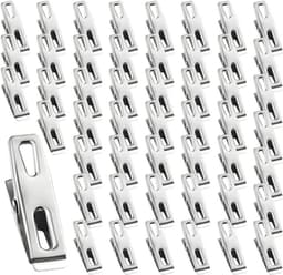 Wasknijpers - Handdoekclips - Kleding Droge Houden - Roestvrij Staal - 50 Stuks - Zilver — thumbnail 1