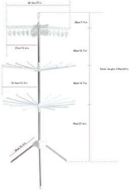 Droogmolen Wasrek - Kledingdroger Statief - Kleding Drogen - Grote Capaciteit - 170 cm Hoog - Wit — thumbnail 3