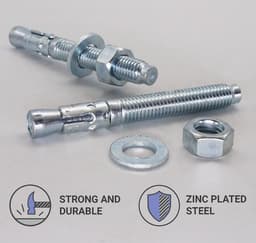 Wigankers - Metalen pluggen - Beton bevestigen - Verzinkt staal - M12 x 100 mm — thumbnail 3